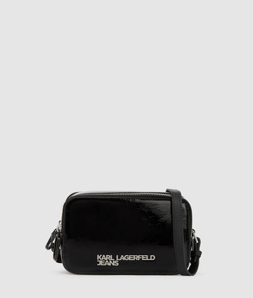 KarlLagerfeld Logo Shiny Camera Bag Black