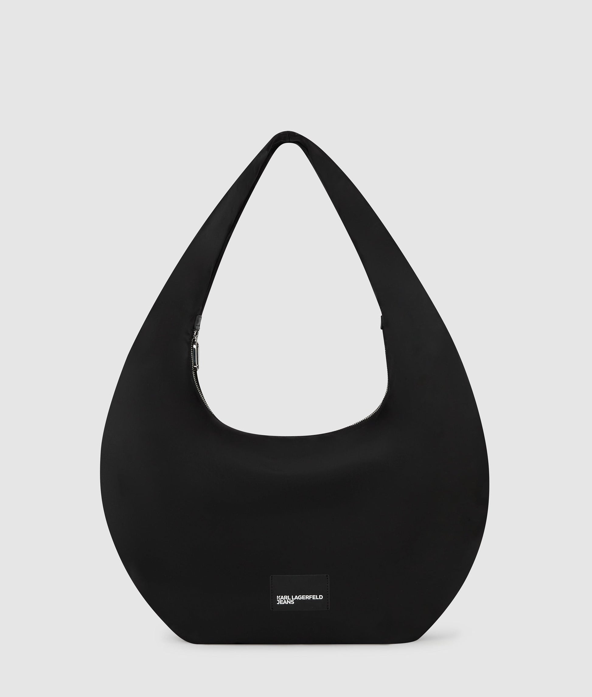 KarlLagerfeld Glossy Nylon Hobo Bag Black