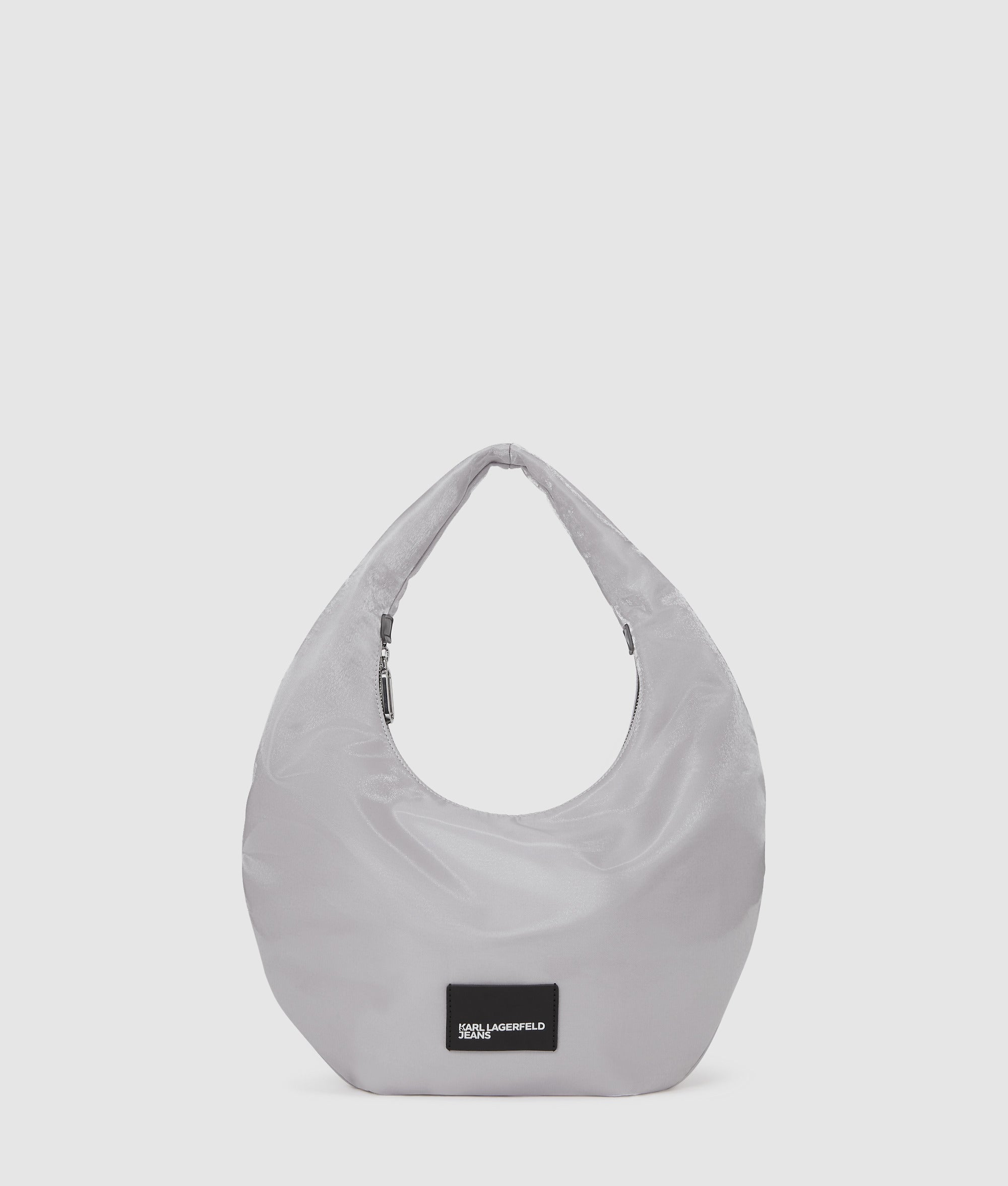 KarlLagerfeld Nylon Metallic Shoulder Bag Silver