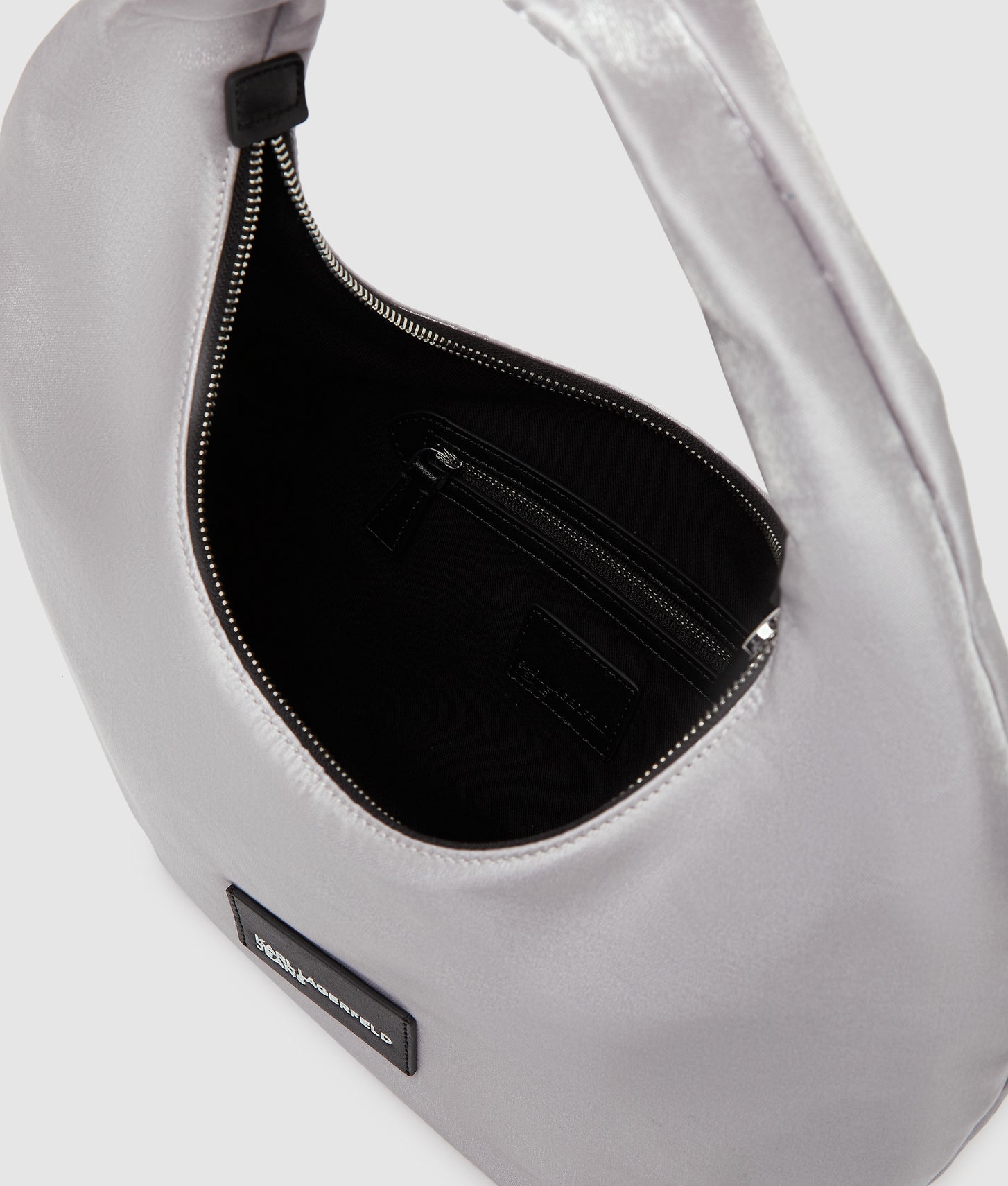 KarlLagerfeld Nylon Metallic Shoulder Bag Silver