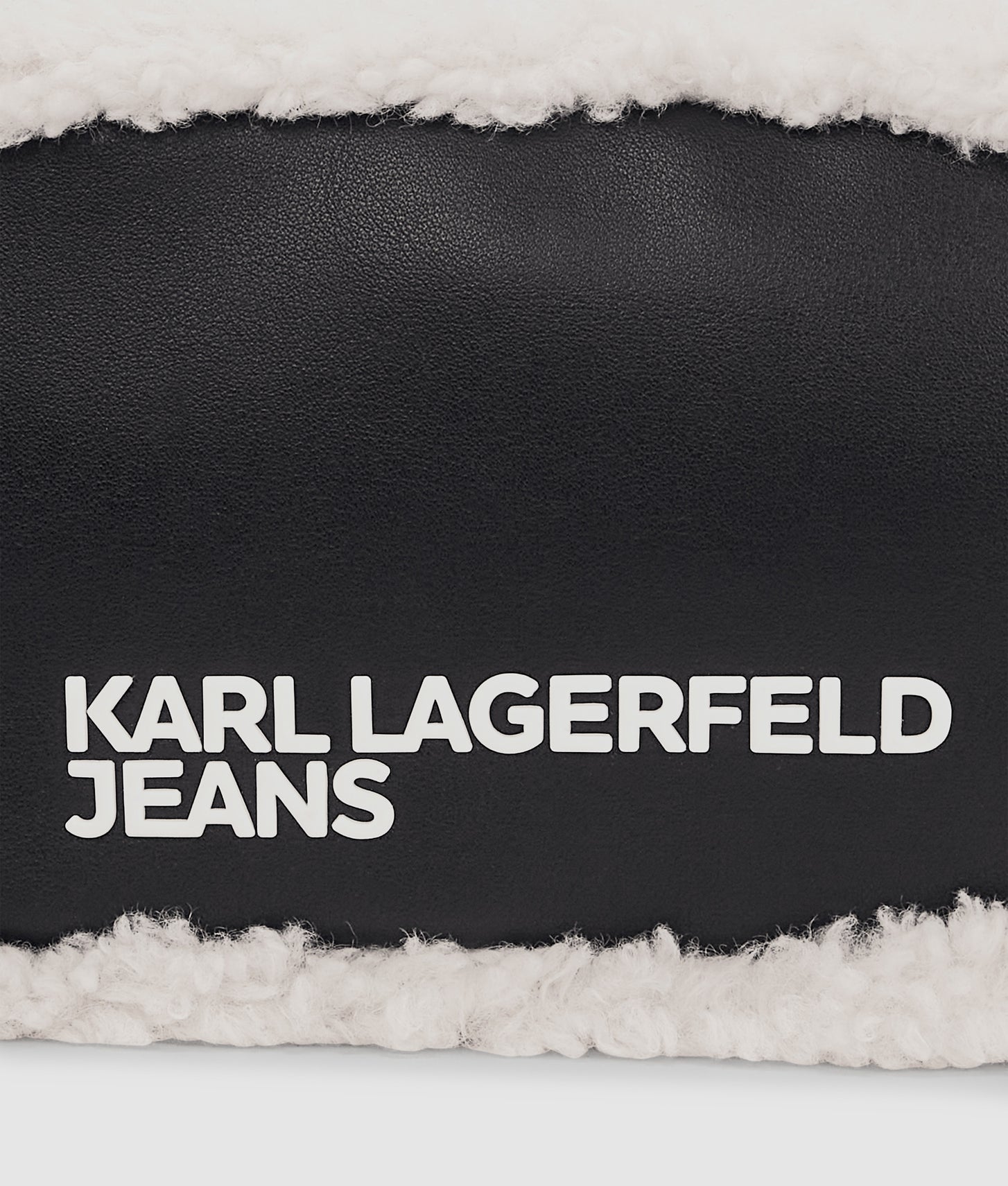 KarlLagerfeld Shearling Crossbody Camera Bag Black/White
