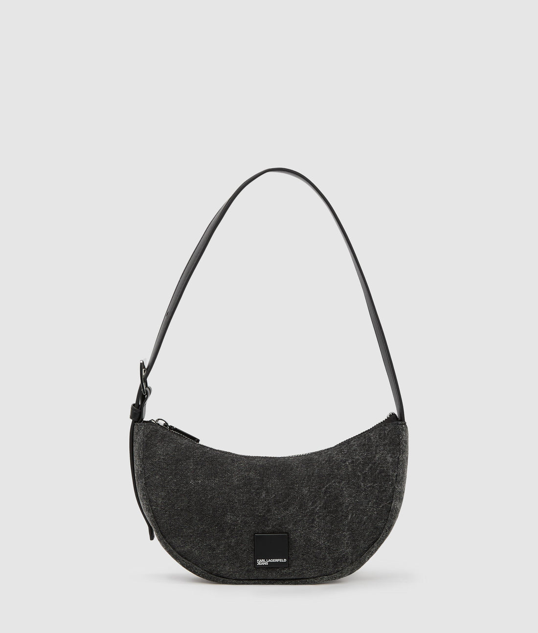 KarlLagerfeld Denim Moon Shoulder Bag Visual Washed Black