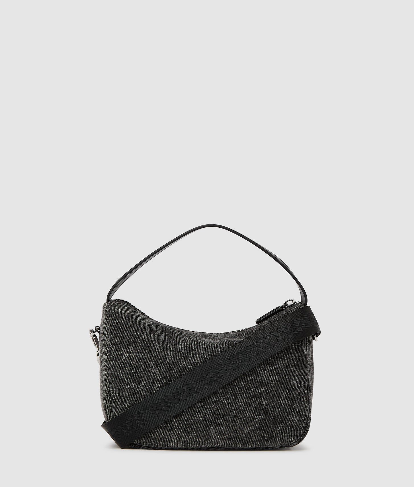 KarlLagerfeld Denim Mini Hobo Bag Visual Washed Black