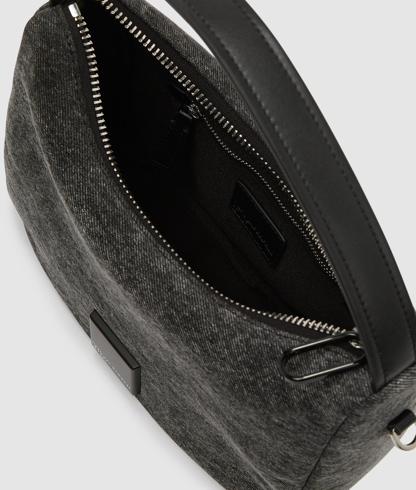 KarlLagerfeld Denim Mini Hobo Bag Visual Washed Black