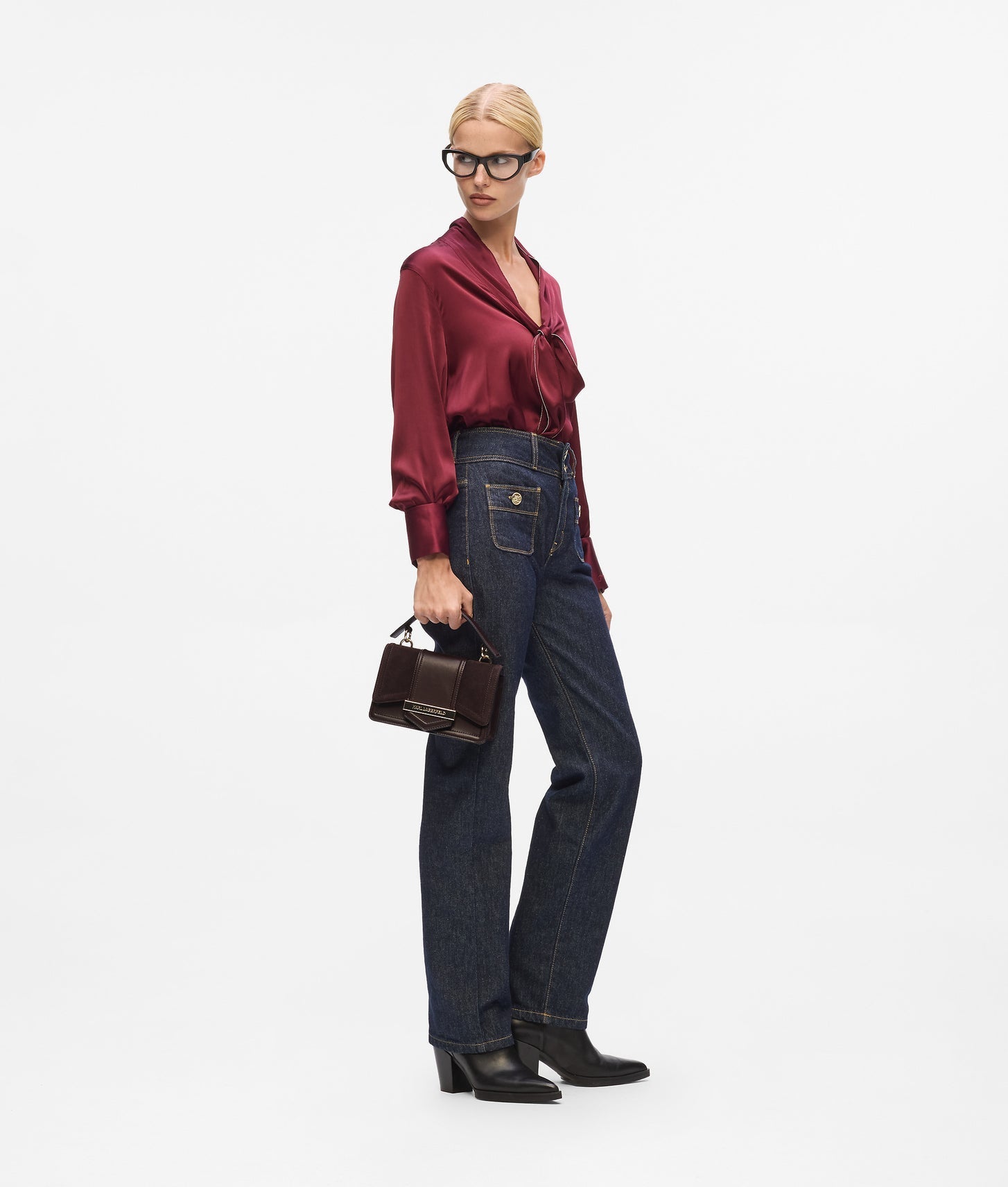 KarlLagerfeld Knova Small Suede Crossbody Bag Tobacco