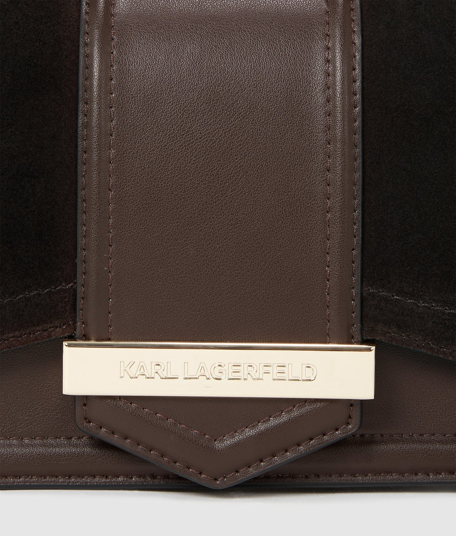 KarlLagerfeld Knova Suede Shoulder Bag Tobacco