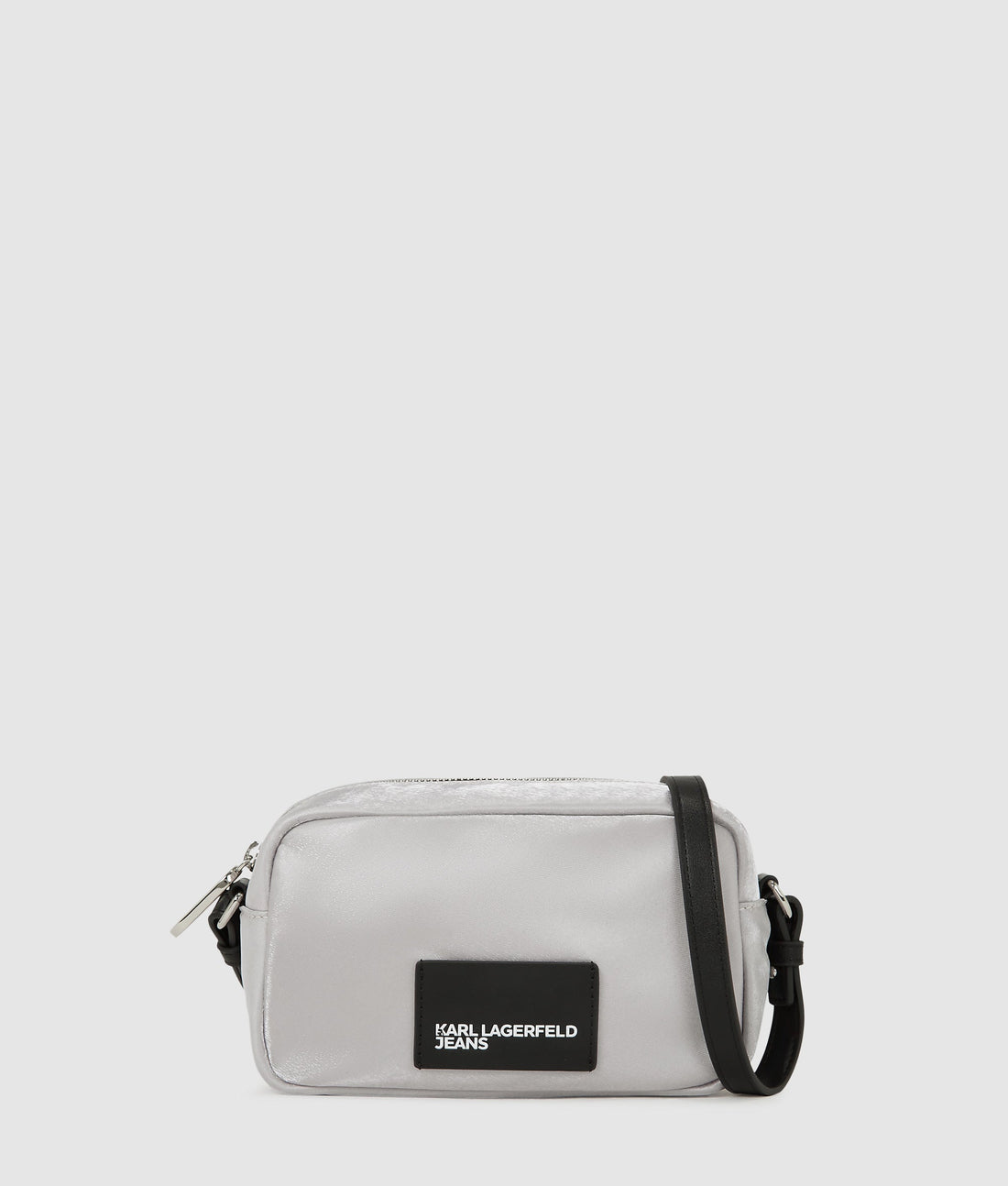 KarlLagerfeld Metallic Nylon Camera Bag Silver
