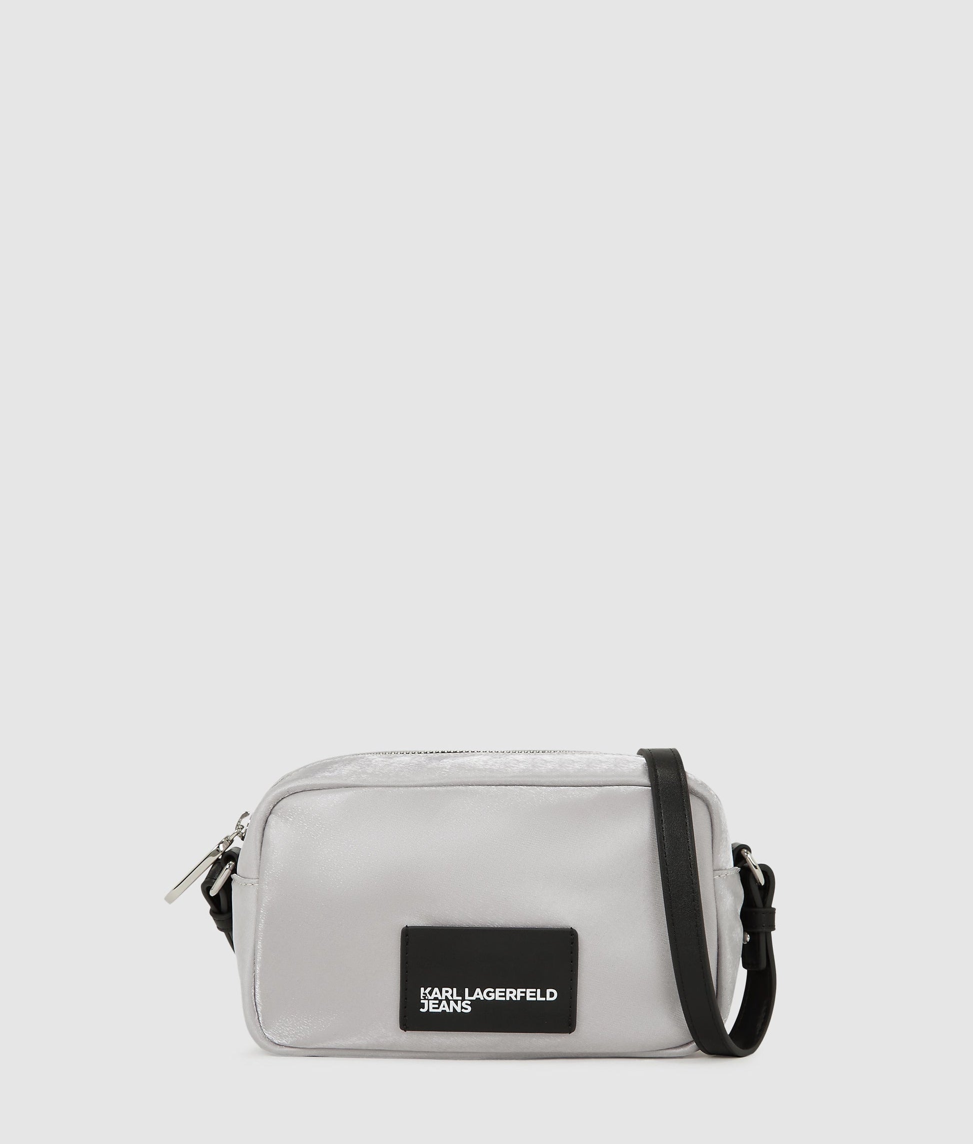 KarlLagerfeld Metallic Nylon Camera Bag Silver