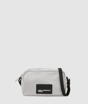 KarlLagerfeld Metallic Nylon Camera Bag Silver