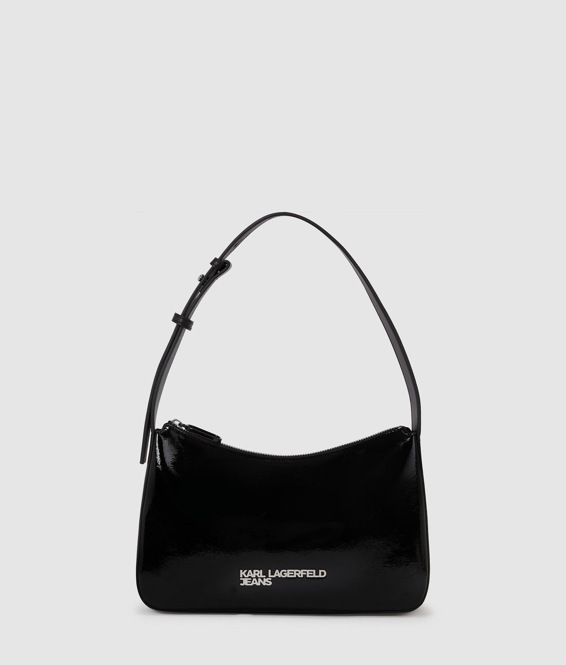 KarlLagerfeld Logo Shiny Shoulder Bag Black