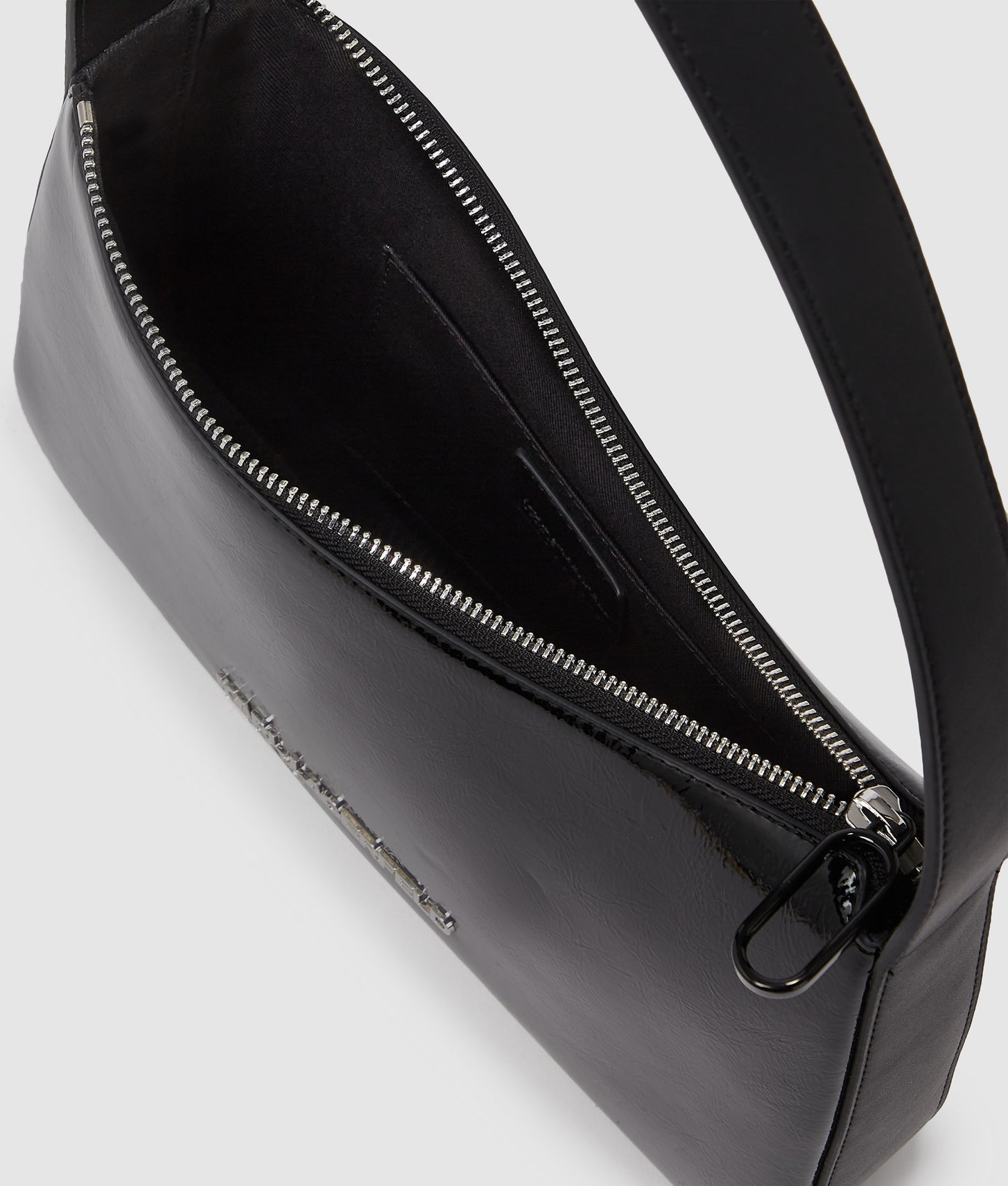 KarlLagerfeld Logo Shiny Shoulder Bag Black
