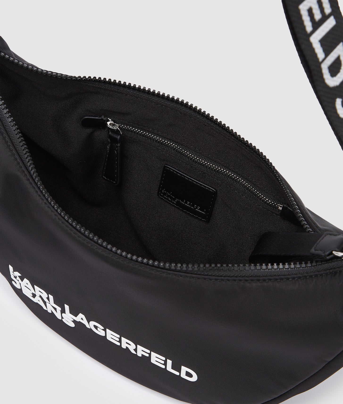 KarlLagerfeld Logo Nylon Sling Bag Black