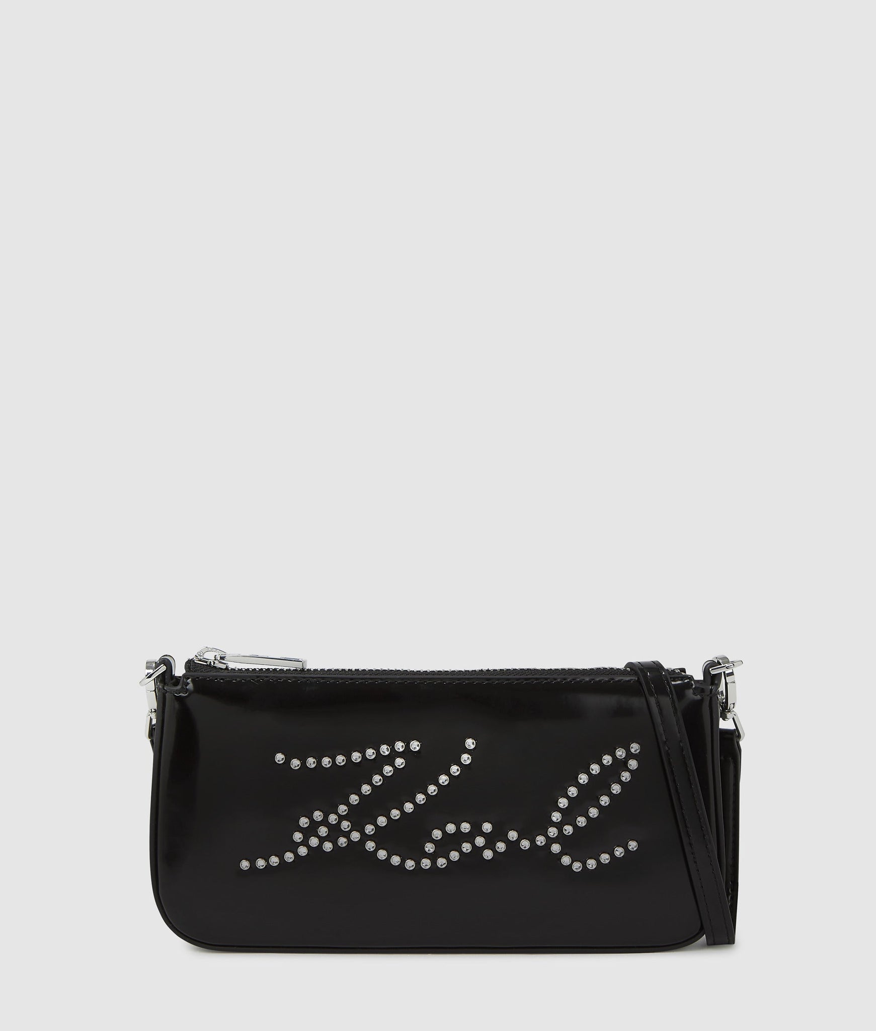 KarlLagerfeld Ksignature Studs Crossbody Pouch Black-Nickel