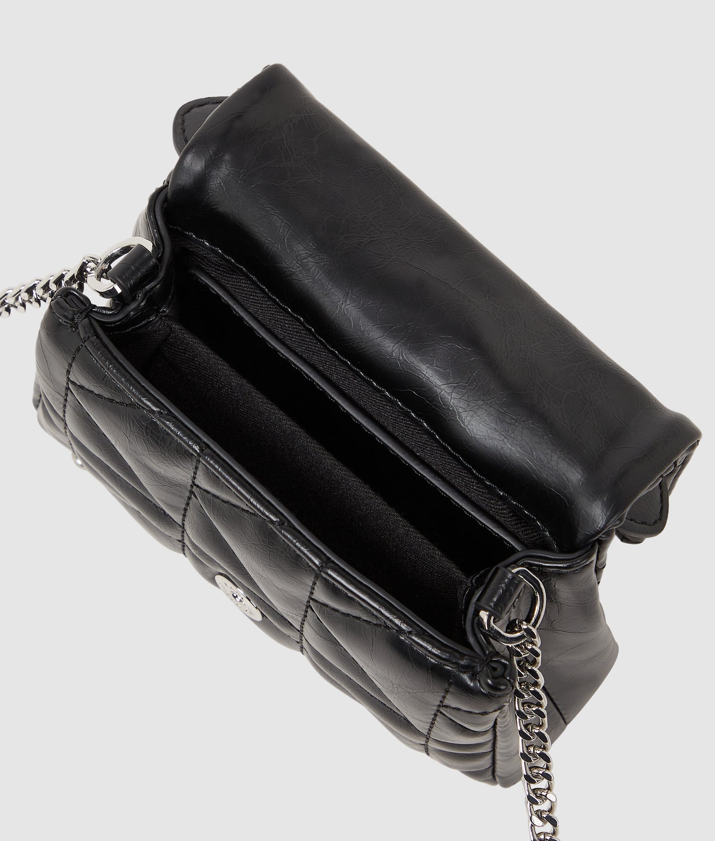 KarlLagerfeld Kkuilt Rhinestone Nano Bag Black Embellishment