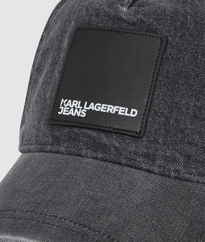 KarlLagerfeld Denim Mini Hobo Bag Visual Washed Black