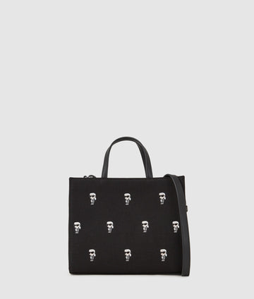 KarlLagerfeld Ikon All-Over-Print Tote Bag Black