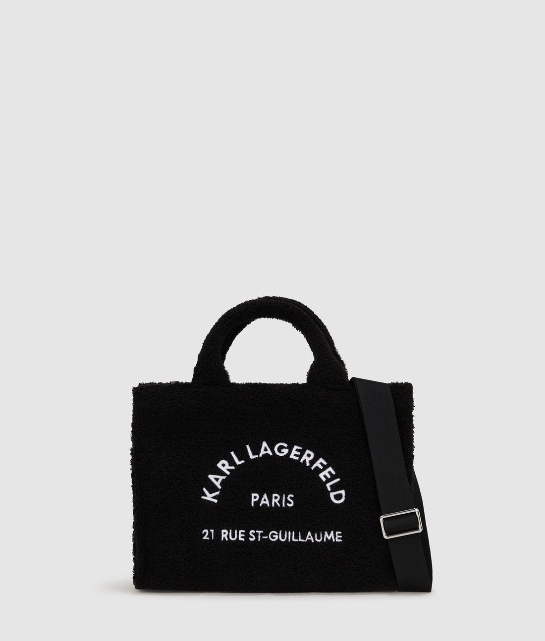 KarlLagerfeld Rue St-Guillaume Shearling Tote Bag Black