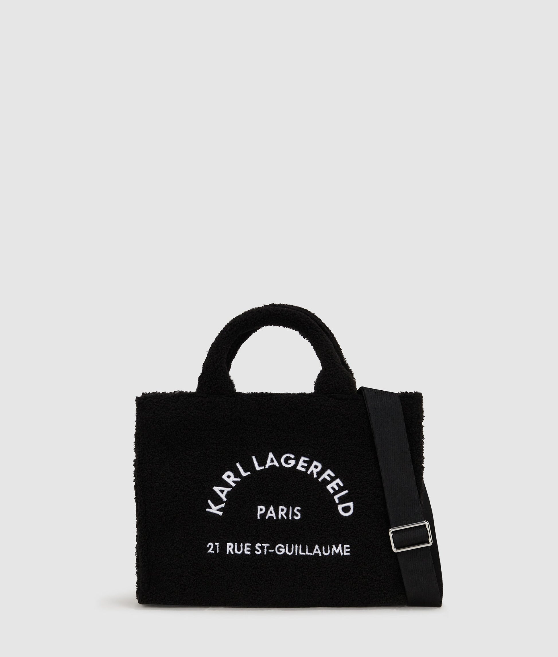 KarlLagerfeld Rue St-Guillaume Shearling Tote Bag Black