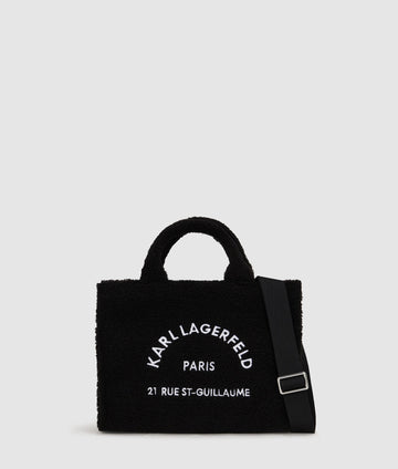 KarlLagerfeld Rue St-Guillaume Shearling Tote Bag Black
