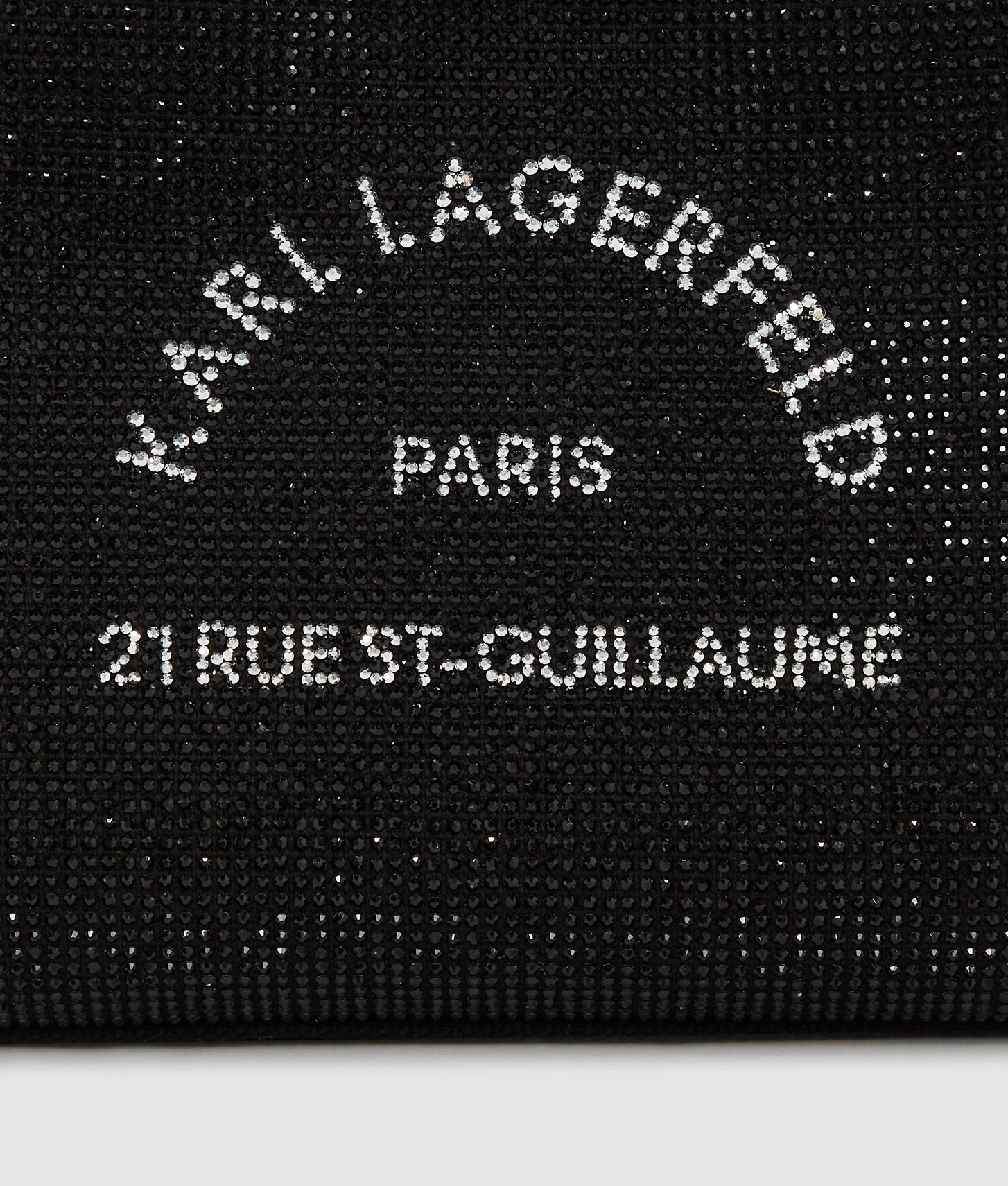 KarlLagerfeld Rue St-Guillaume Mini Rhinestone Tote Bag Black Embellishment