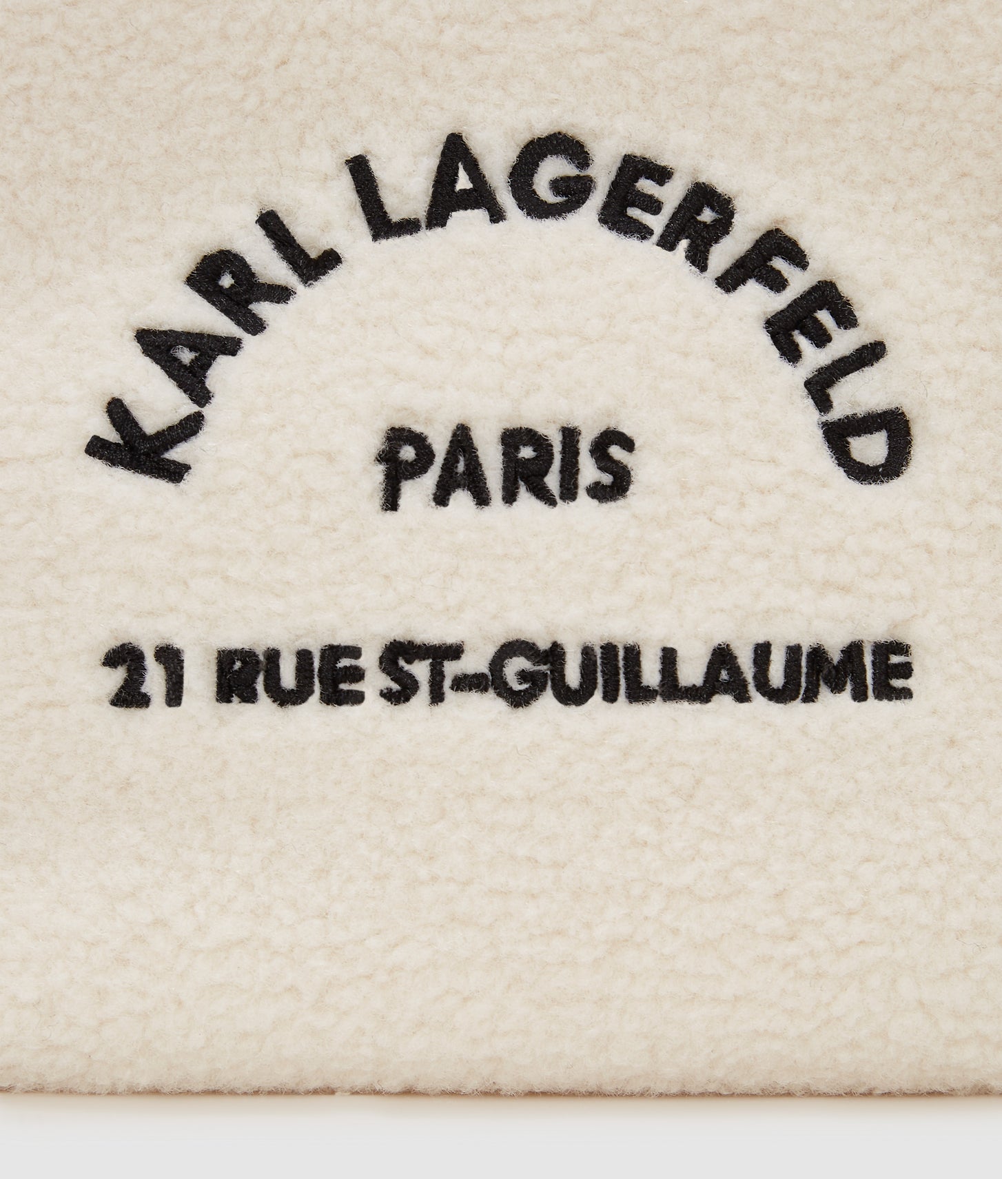 KarlLagerfeld Rue St-Guillaume Mini Shearling Tote Bag Off White