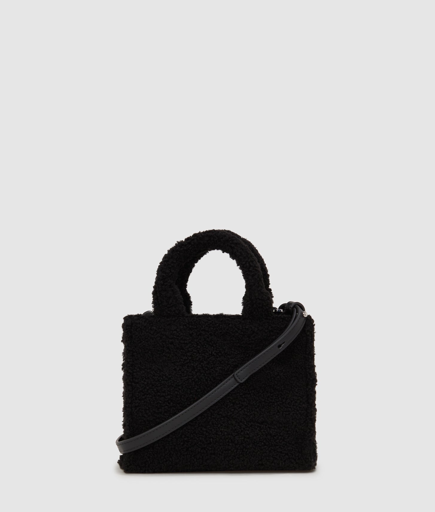 KarlLagerfeld Rue St-Guillaume Mini Shearling Tote Bag Black