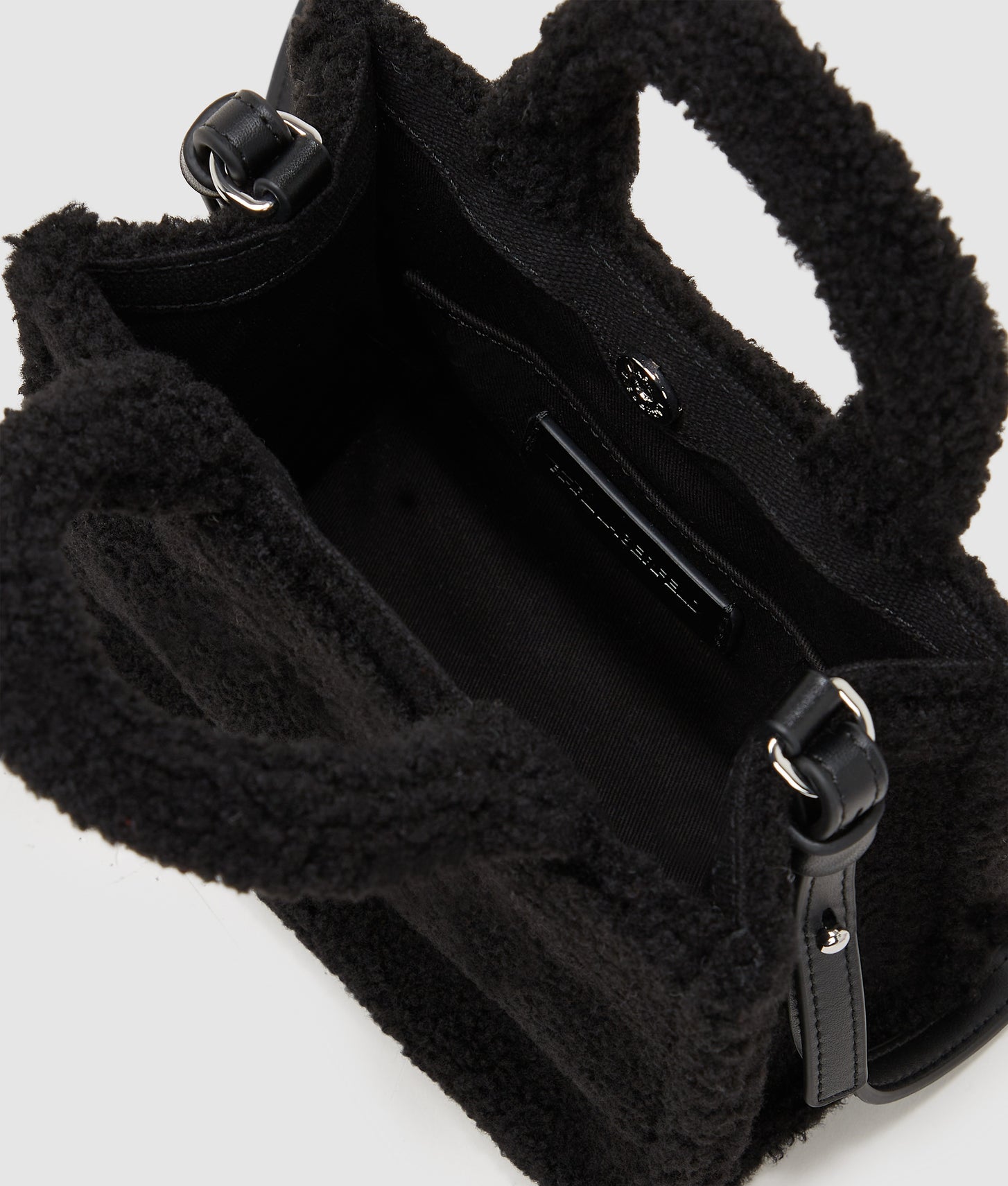 KarlLagerfeld Rue St-Guillaume Mini Shearling Tote Bag Black