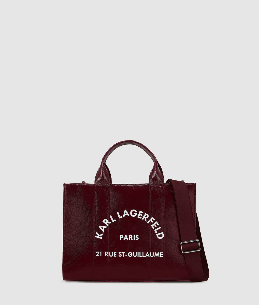 KarlLagerfeld Rue St-Guillaume Coated Tote Bag Windsor Wine