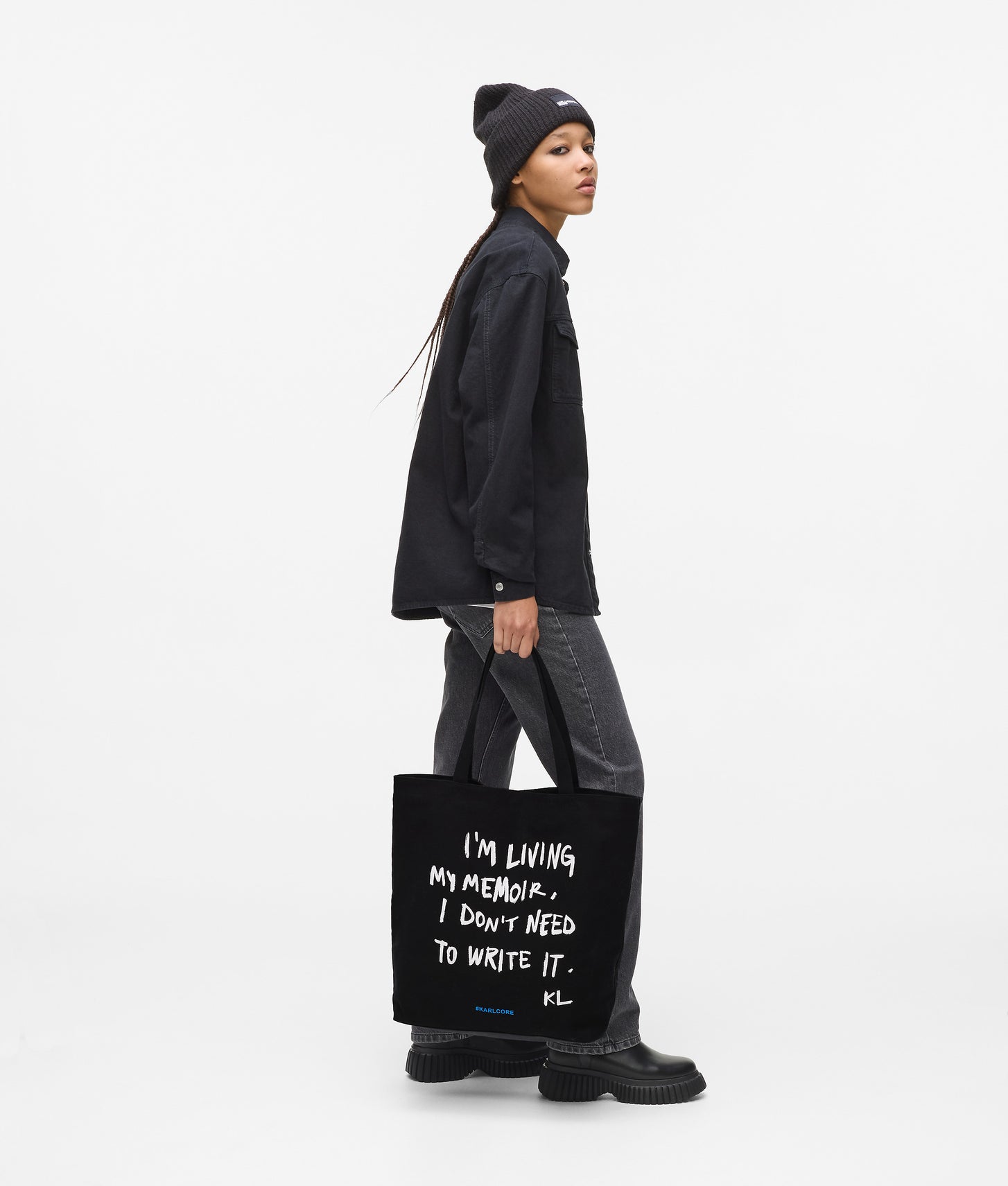 KarlLagerfeld Karl Quote Shopper Black