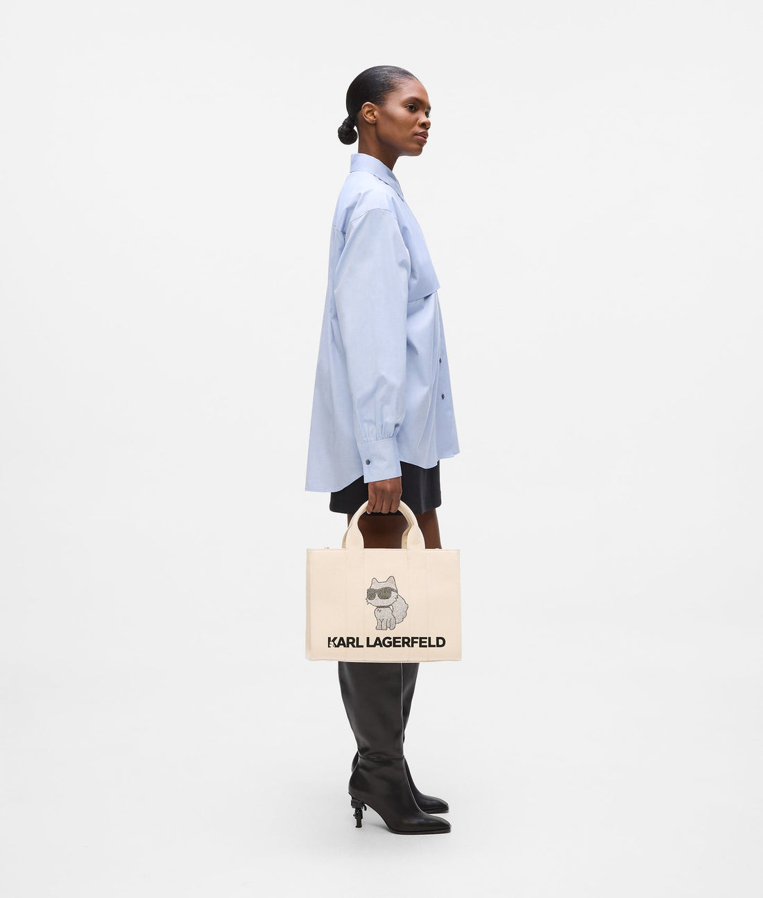 KarlLagerfeld Ikon Choupette Medium Tote Bag Natural