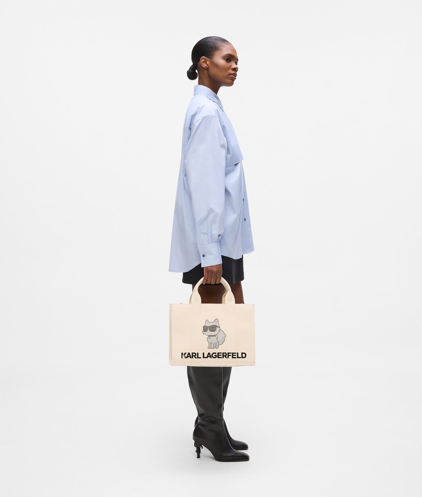 KarlLagerfeld Ikon Choupette Medium Tote Bag Natural