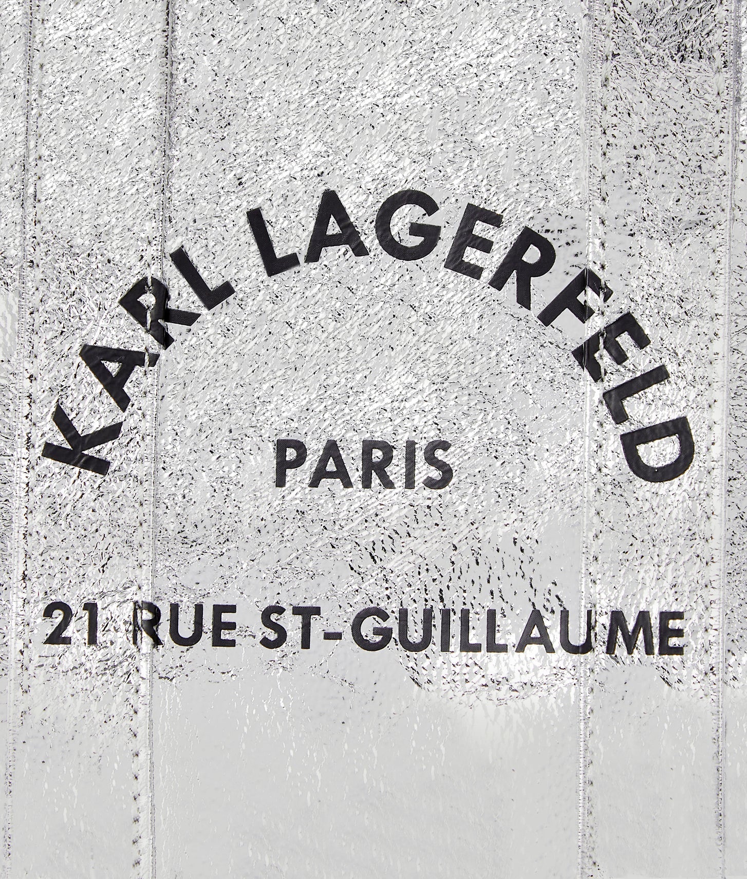 KarlLagerfeld Rue St-Guillaume Mini Metallic Tote Bag Silver