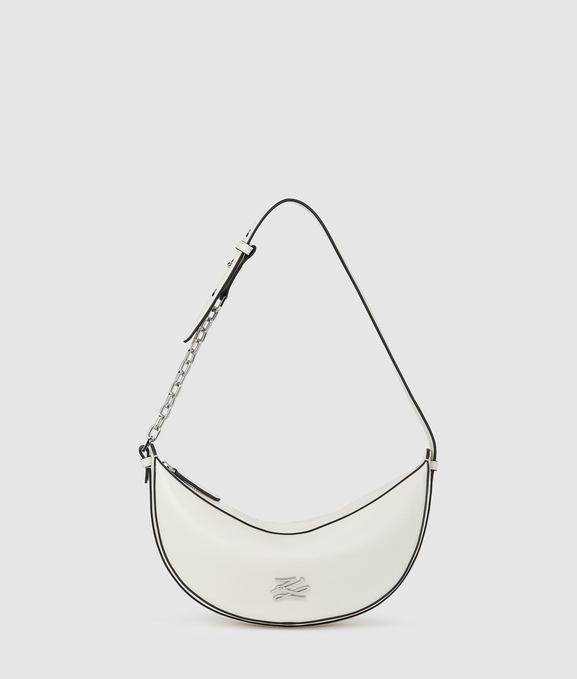 KarlLagerfeld Kautograph Small Moon Bag Off White