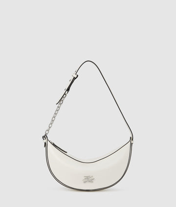 KarlLagerfeld Kautograph Small Moon Bag Off White