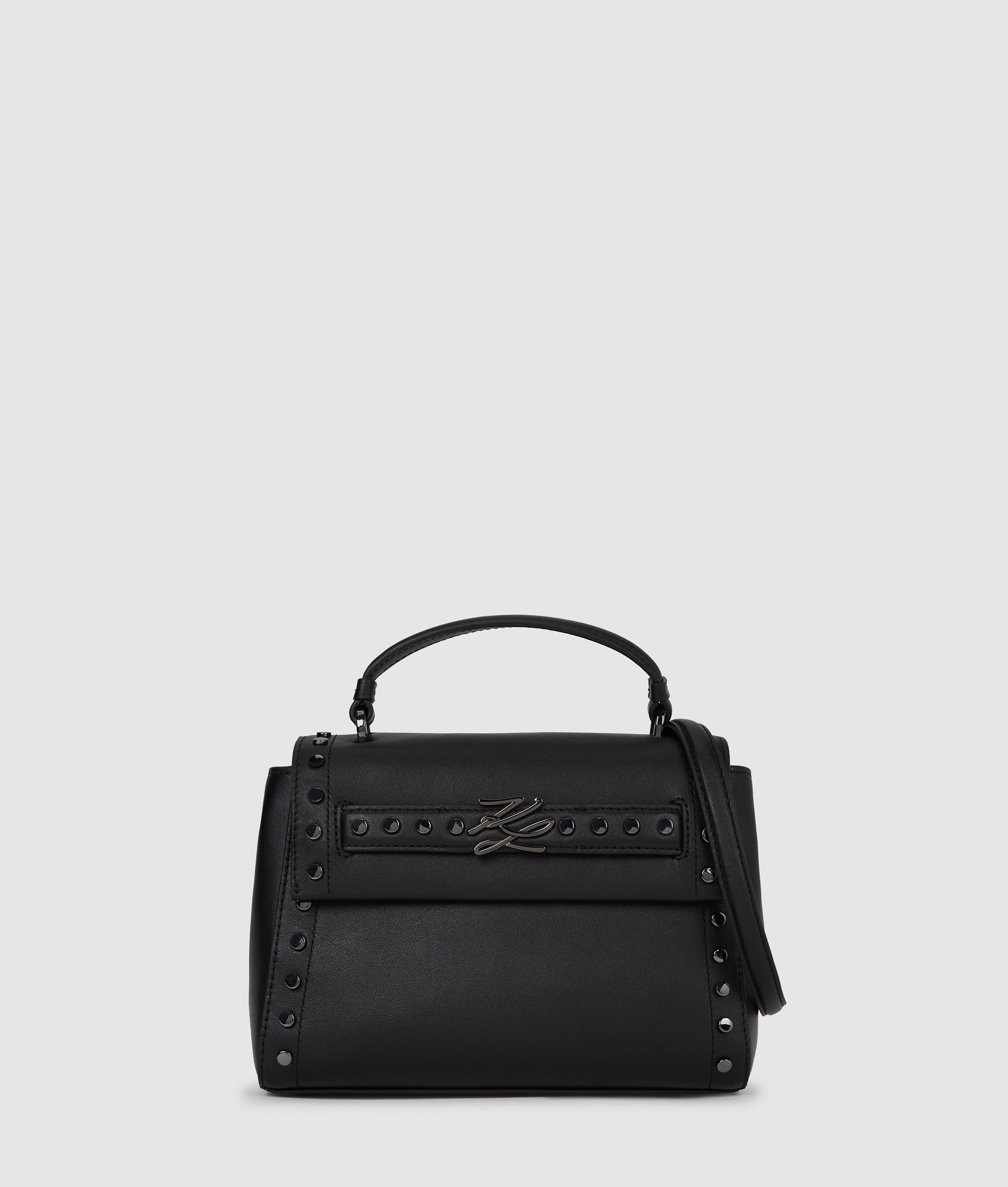 KarlLagerfeld Kautograph Studded Top Handle Bag Black Embellishment