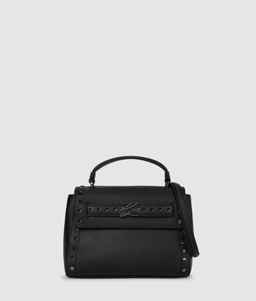 KarlLagerfeld Kautograph Studded Top Handle Bag Black Embellishment