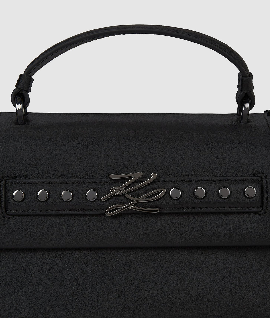 KarlLagerfeld Kautograph Studded Top Handle Bag Black Embellishment