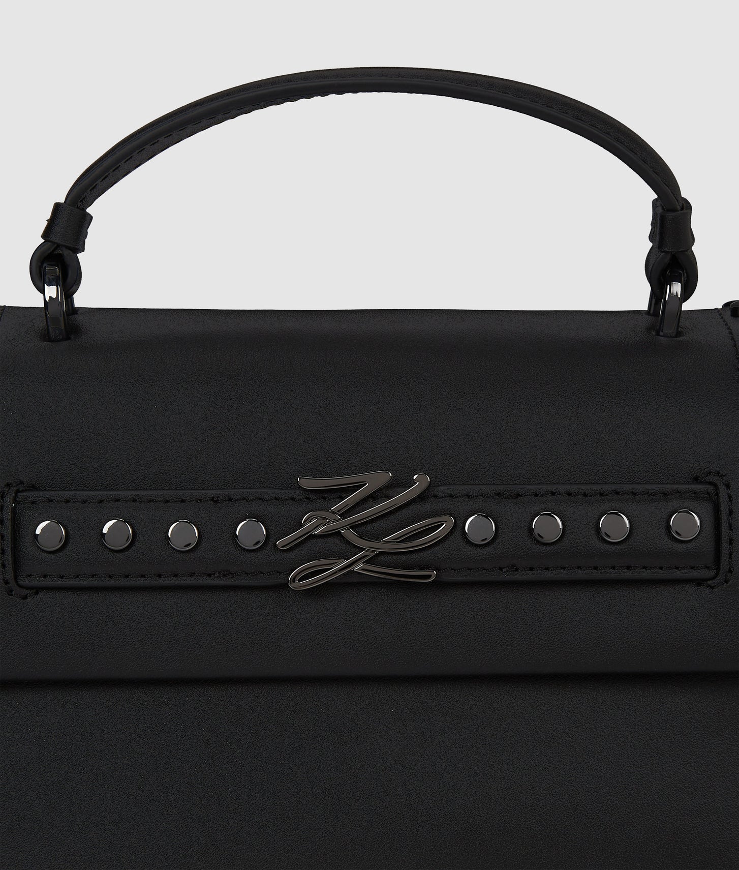 KarlLagerfeld Kautograph Studded Top Handle Bag Black Embellishment
