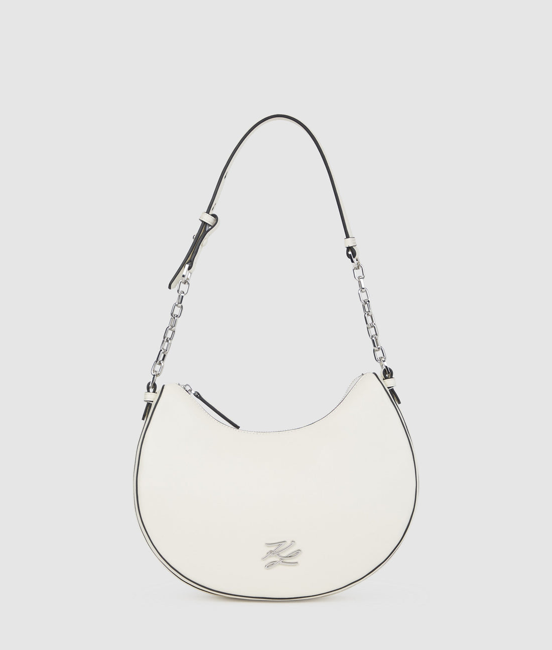 KarlLagerfeld Kautograph Medium Moon Bag Off White