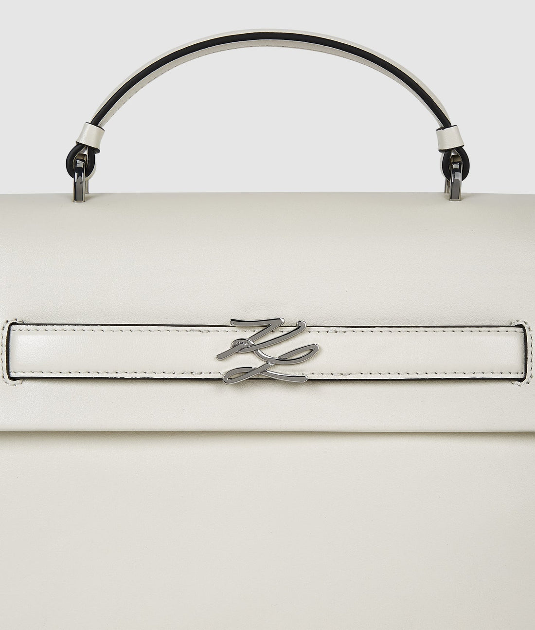 KarlLagerfeld Kautograph Medium Top Handle Bag Off White