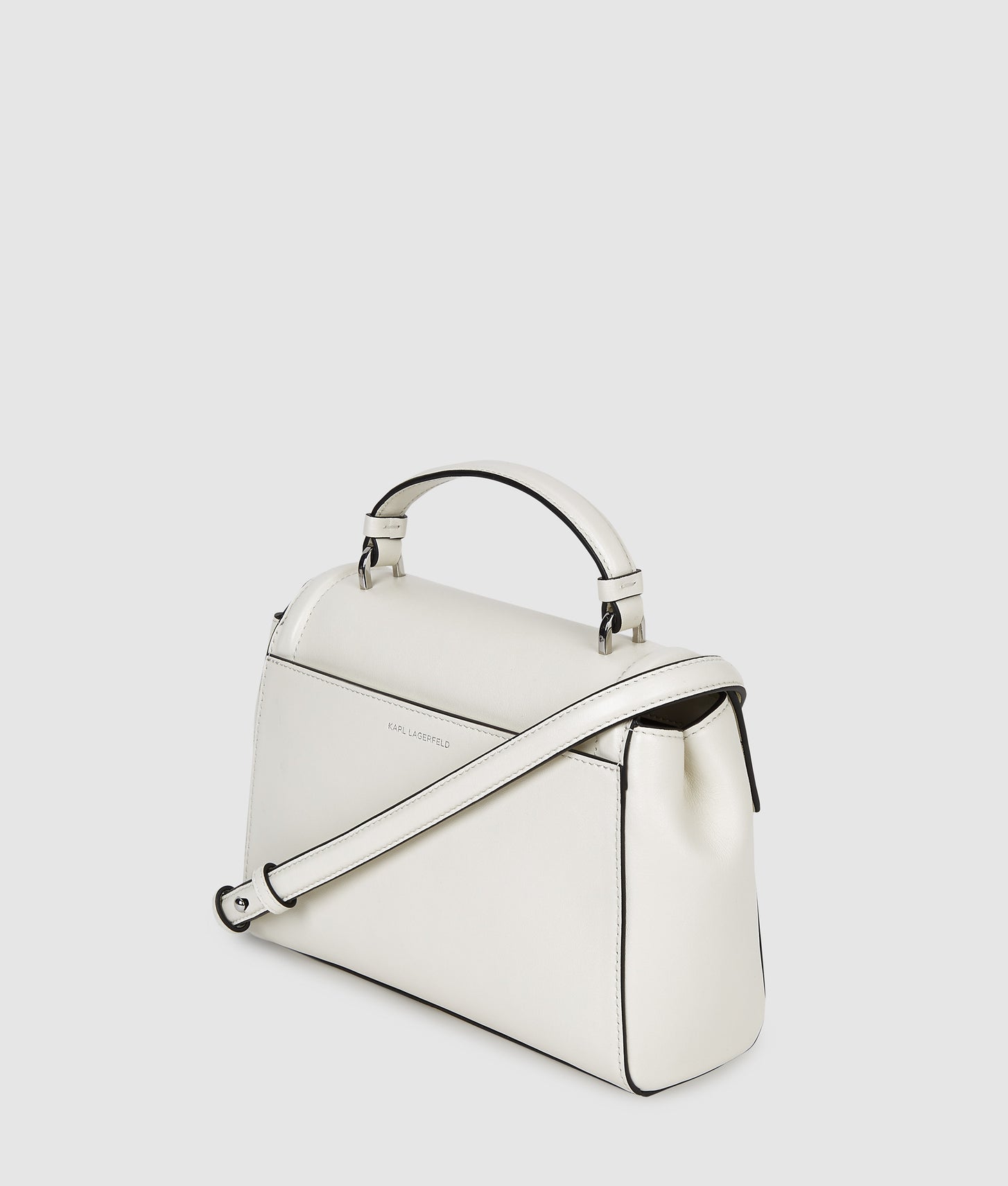 KarlLagerfeld Kautograph Small Top Handle Bag Off White