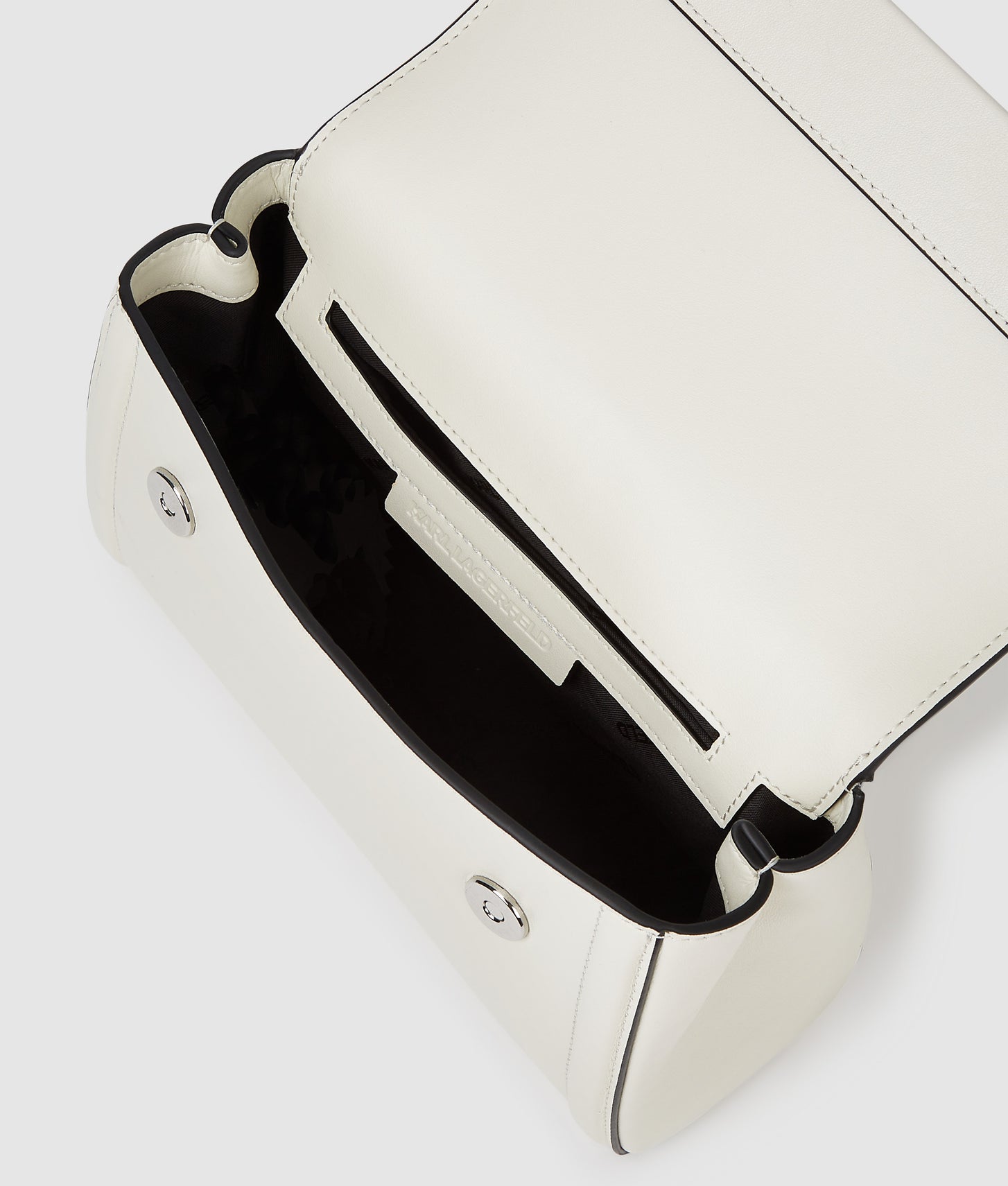 KarlLagerfeld Kautograph Small Top Handle Bag Off White
