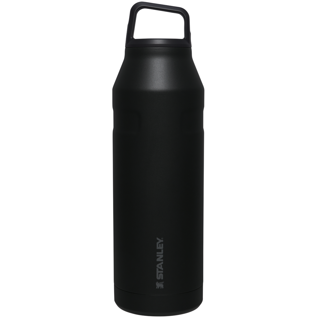 IceFlow Bottle with Cap and Carry+ Lid | 50 OZ Black Black