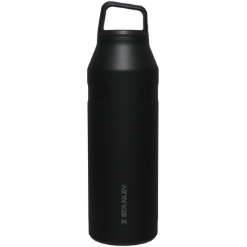 IceFlow Bottle with Cap and Carry+ Lid | 50 OZ Black Black