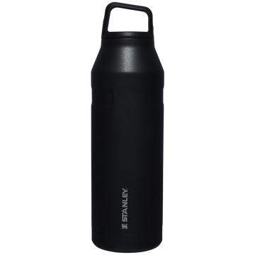 IceFlow Bottle with Cap and Carry+ Lid | 50 OZ Black Glimmer Black Glimmer
