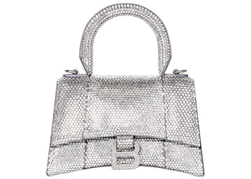 Balenciaga Hourglass Handbag Xs Rhinestone Grey