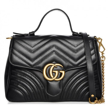 Gucci Gg Marmont Small Top Handle Bag Black
