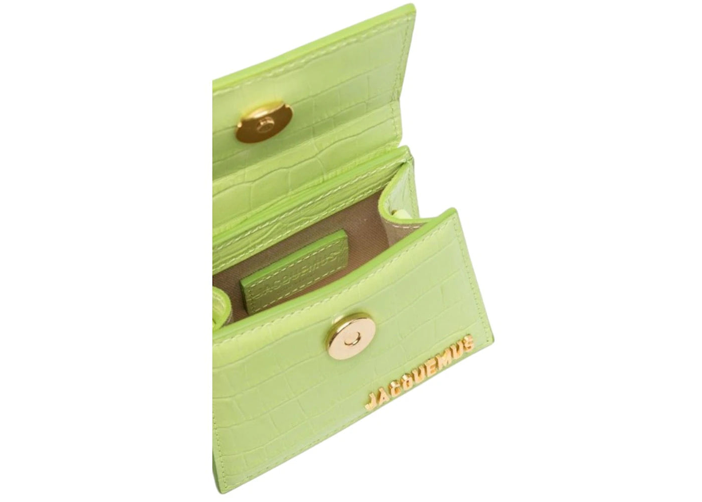 jacquemus le chiquito croc embossed light green