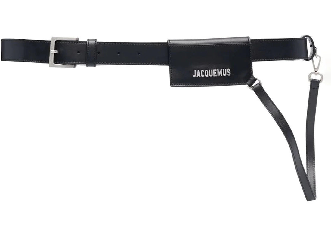 jacquemus leather logo belt black