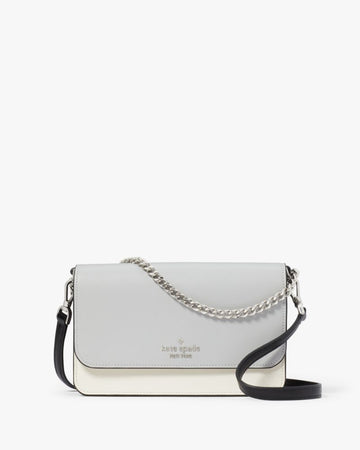 KateSpade Madison Willow Mini Flap Crossbody Platinum Grey Multi